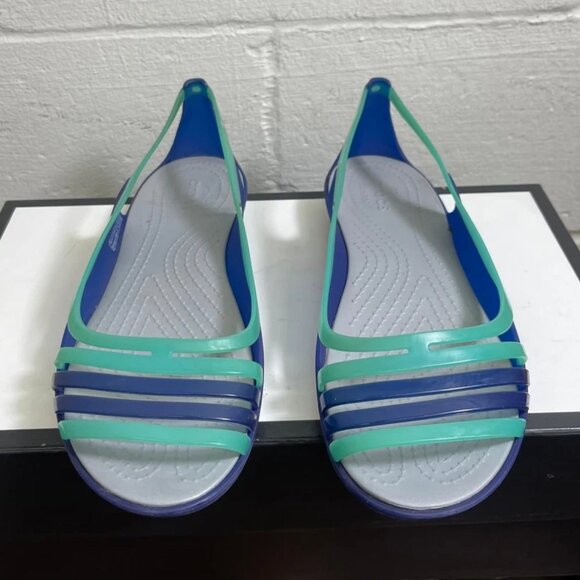 Crocs Isabella 202463 Blue Turquoise Jelly Sandals Slip On Women's Size 10 US - Picture 1 of 13